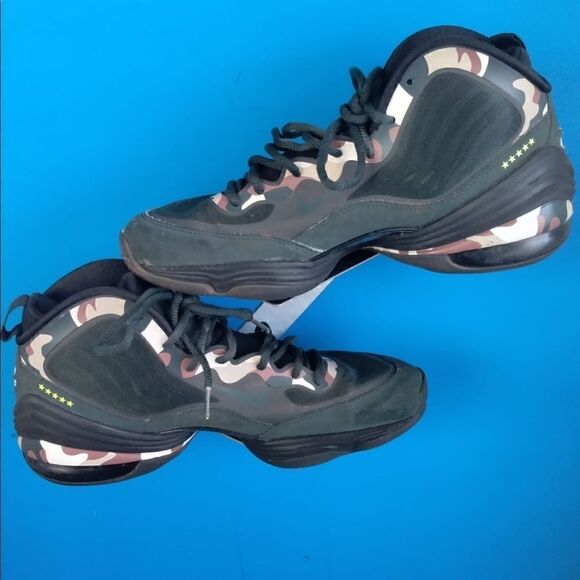 Mens Sz 9.5 Nike Air Camo Penny Hardaway V Basketball Sneakers Shoes 628569-307 - Picture 2 of 8